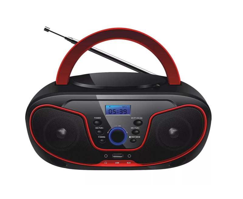 Bravo hordozható rádió CD lejátszóval, piros (B-6037RD)