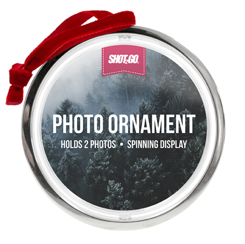 Shot2Go Fényképtartós, forgó karácsonyfadísz, ezüst (S2618)