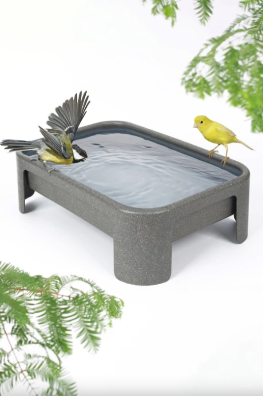 JOHAN újrahasznosított madárfürdő és etető, szürke (10292)