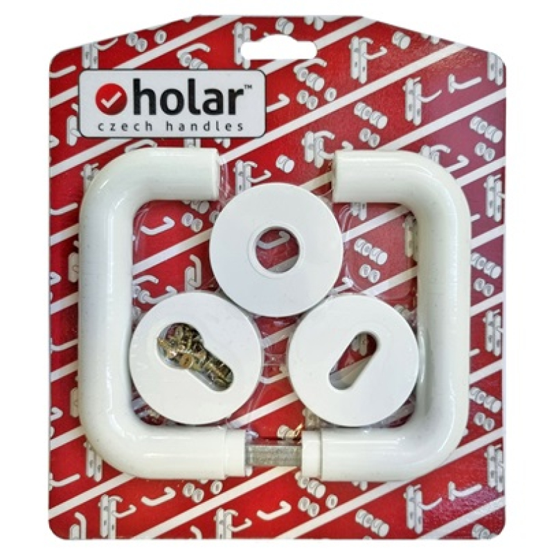 Ajtókilincs garnitúra műanyag H01 Rozettás fehér (3666324)
