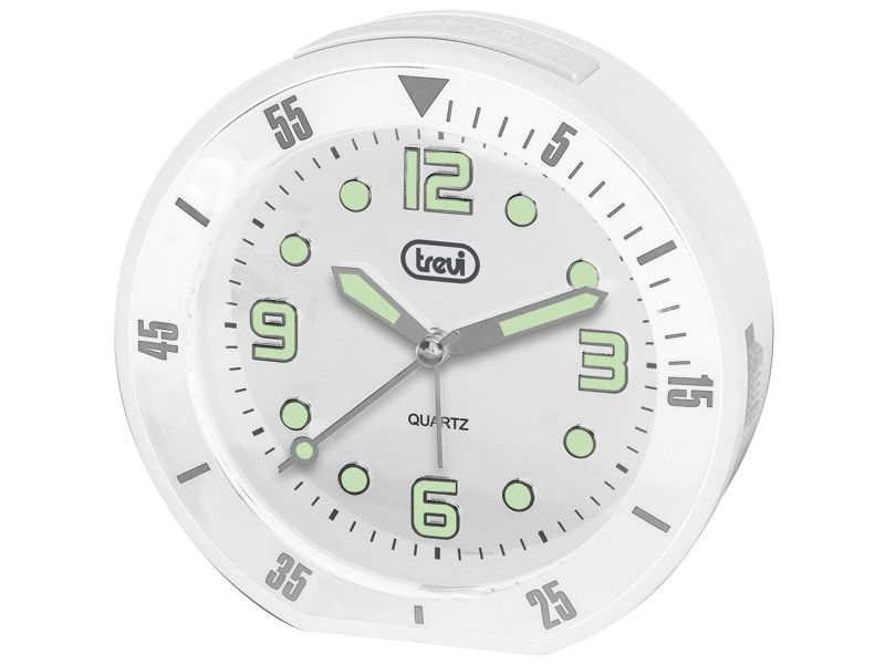 Trevi kvarc ébresztőóra nagy, világító számlappal, fehér (15503)