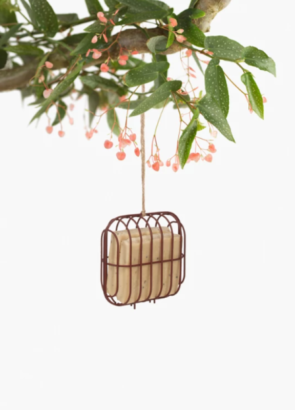 DEX drót madáretető, barna négyzet alakú (D005)