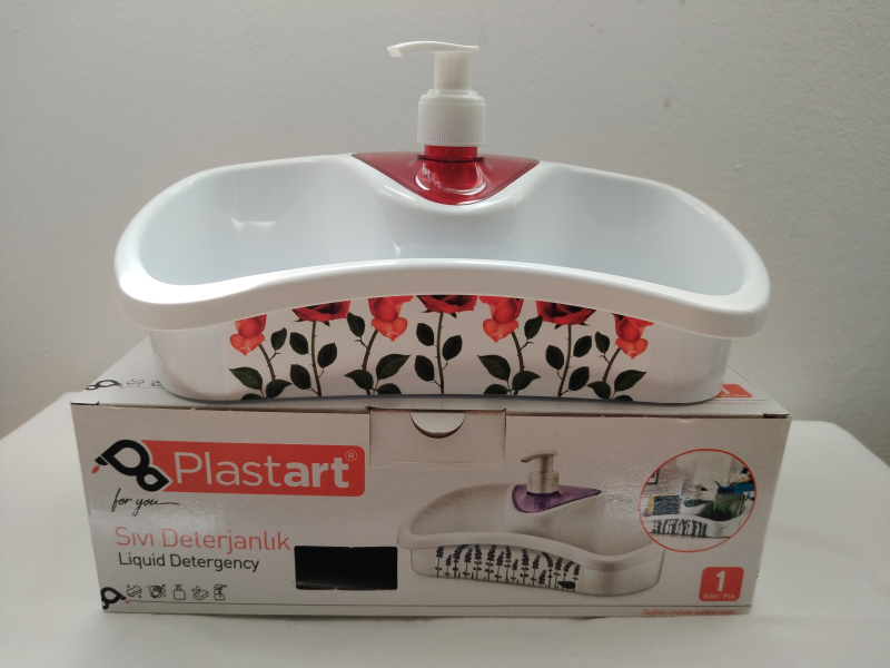 Folyékony szappantartó szivacstartóval, mintás (D061)