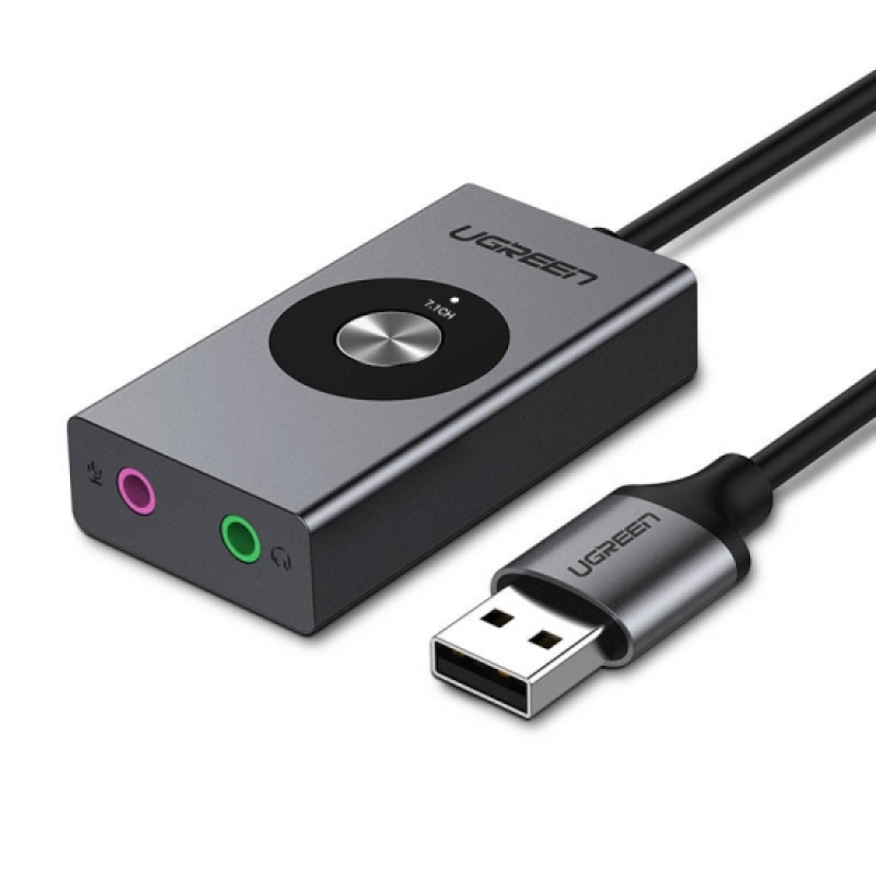 Ugreen USB külső 7.1 hangkártya 3,5mm mini jack 1m ezüst (50711)