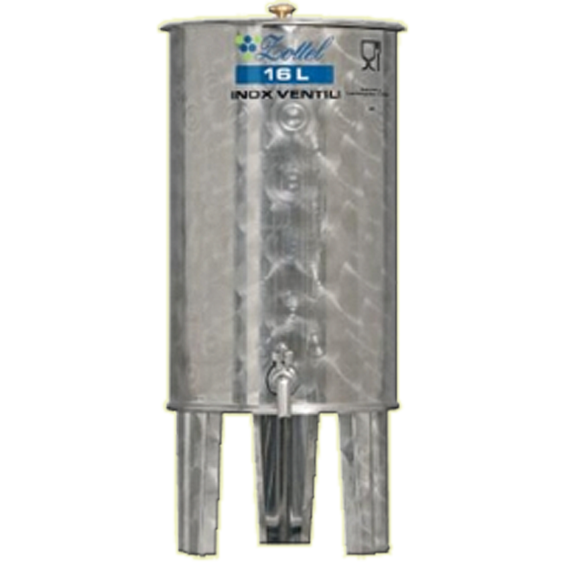 Inox 16 l-es bortartály, úszófedeles, paraffinos, 1 csappal (Zottel) (10473)