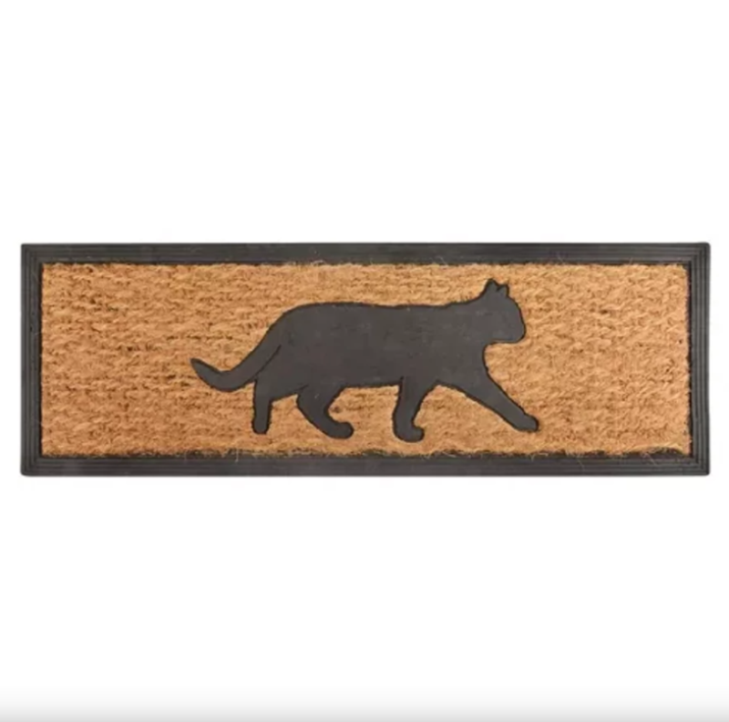 Kókuszrost és gumi lábtörlő cicás (701-230)