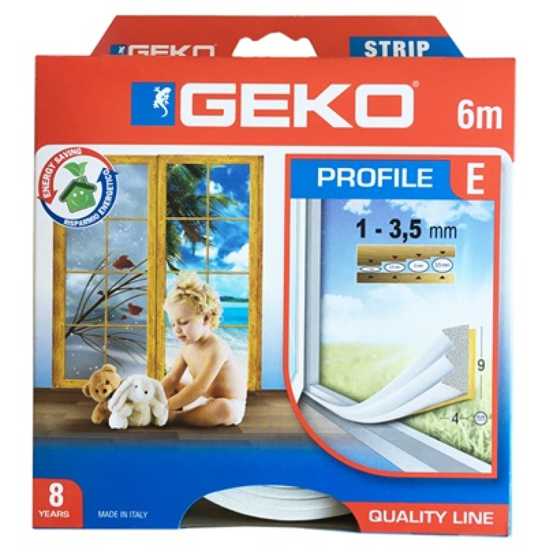 GEKO Tömítőprofil öntapadós gumi 6m 