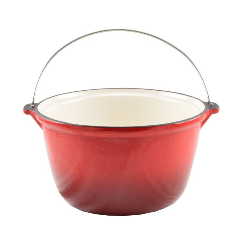 Zománcozott öntöttvas bogrács 5 literes piros (13253)