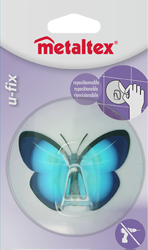 Metaltex U-FIX öntapadós akasztó pillangós (294805-P)