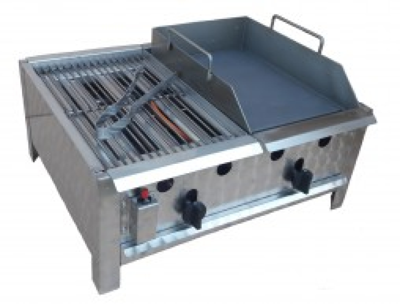 Kétégős asztali kombi készülék grillbetéttel, lapsütővel PB-gáz üzemű (BGT-2 GLS)