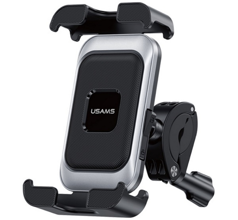 Usams kerékpáros, rolleres és motoros telefontartó (360°, kormányra rögzíthető, csúszásgátló, 4.7-7.