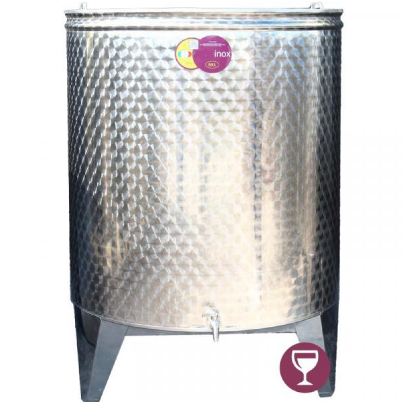 Panka bortartály inox 620 l-es , 3 csap, kúpos fenék (14540)