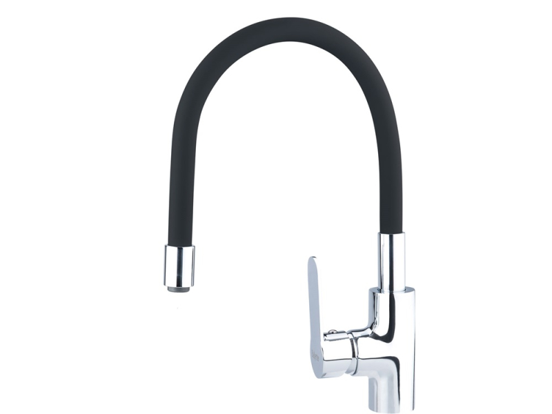 Balletto mosogató csaptelep hajlékony szilikon kifolyó csővel, fekete (81120)