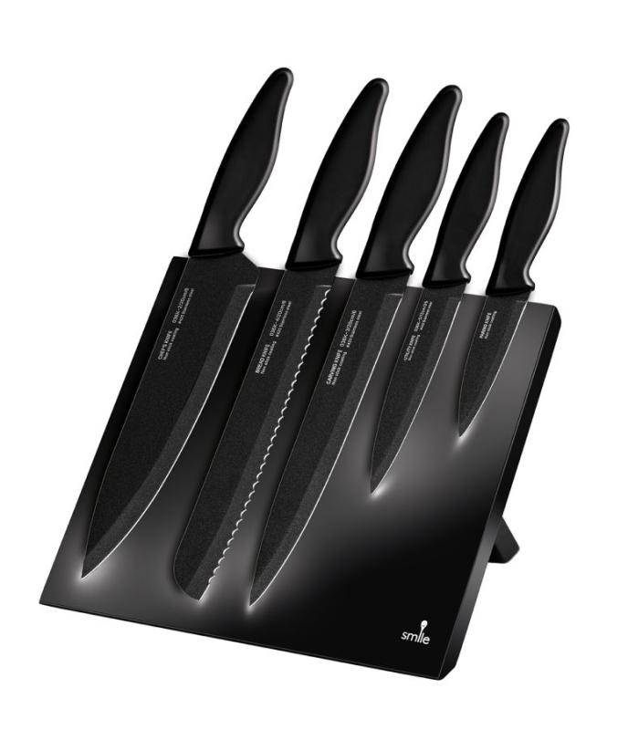 MPM Smile késkészlet 6 db-os, mágneses fatartón (SNS-2)