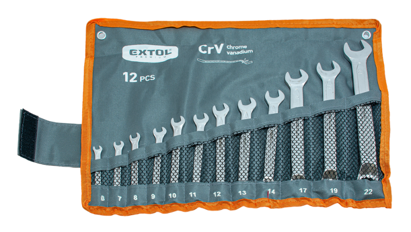 Extol Premium csillag-villás kulcs készlet hajlított, 12 db, 6-22 mm (8816080)
