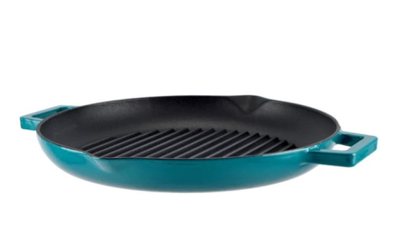 Perfect Home zománcozott öntöttvas grill szeletsütő 31cm, türkizkék (17817)