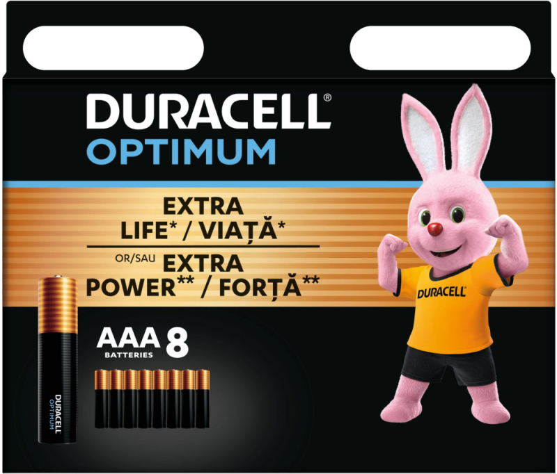 Duracell Optimum mikroelem AAA 8db/csomag (D6OO02)