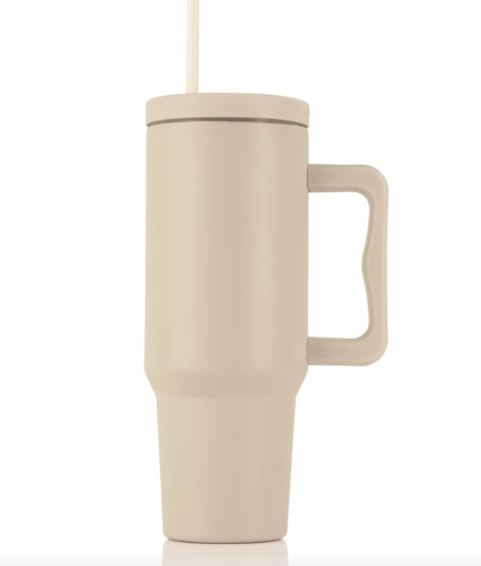 Gourmetmaxx thermo bögre 1,2L, szívószállal, bézs (DS15043-L)