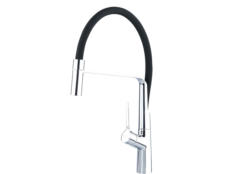 Balletto mosogató csaptelep fix helyzetű, hajlékony szilikon, 25mm, fekete (81130)