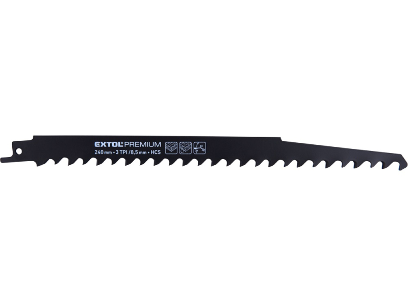Extol szablyafűrészlap 3db/csomag, Bosch befogás, 240mm, 3T, fához (8806100)