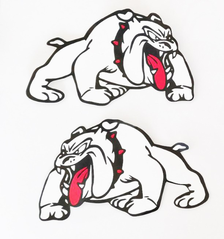 SPIKE BULL DOG matrica 2dbos M-méret WHITE