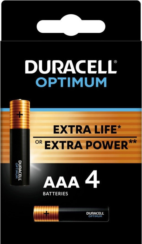 Duracell Optimum mikroelem AAA 4db/csomag (D6OO01)