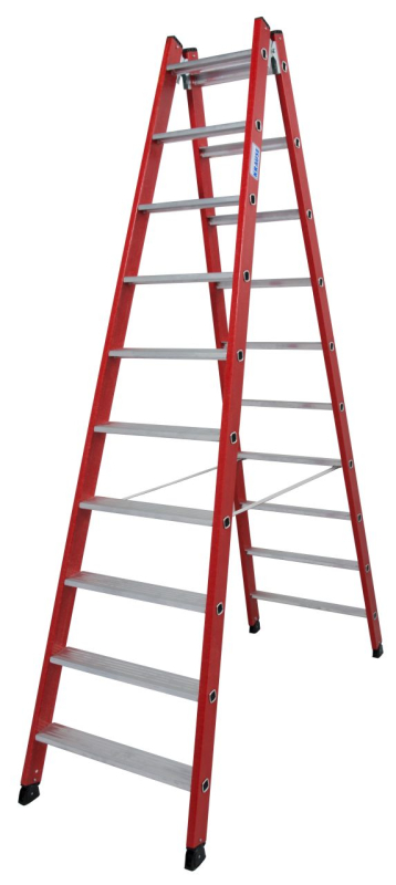 Krause Stabilo műanyag lépcsőfokos két oldalon járható létra, 2x10 (815460)