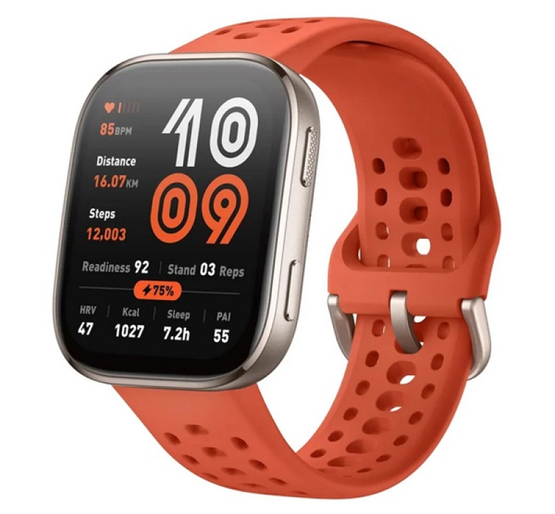 Amazfit Bip 6 okosóra (aktivitásmérő, szilikon szíj, BioTracker, GPS, IP68 vízálló) PIROS