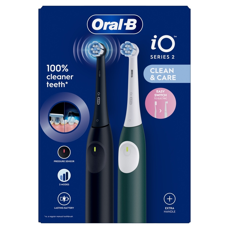 Oral-B iO2 Duo elektromos fogkefe 2 db, fekete és zöld (10PO010450)