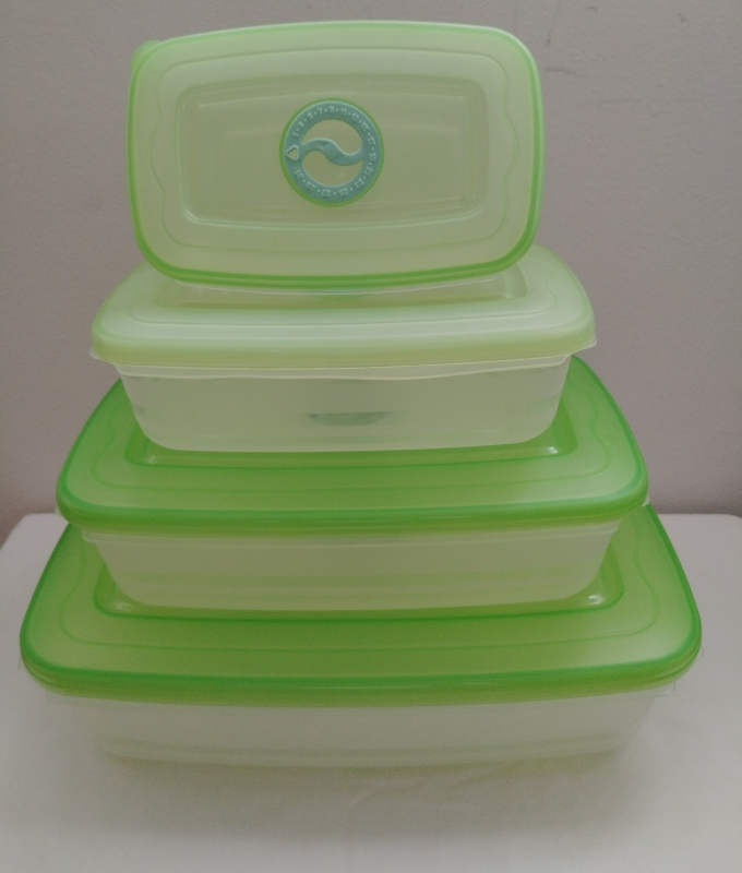 Microbox garnitúra 4db-os, dátumjelzős tetővel zöld (1592)