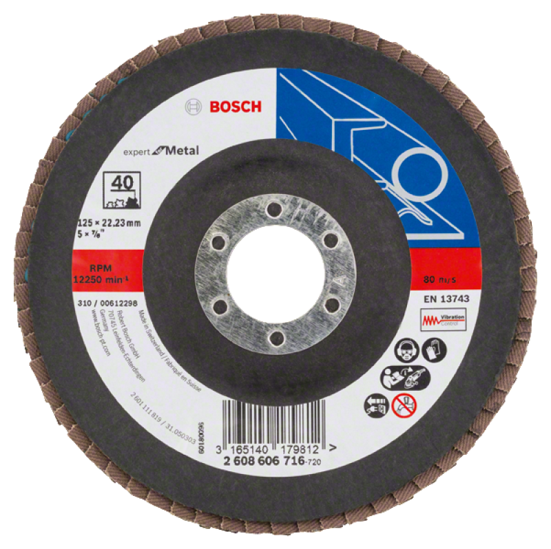Bosch X551 Zirkon legyezőtárcsa o 125 mm, o 22.23 mm, P40