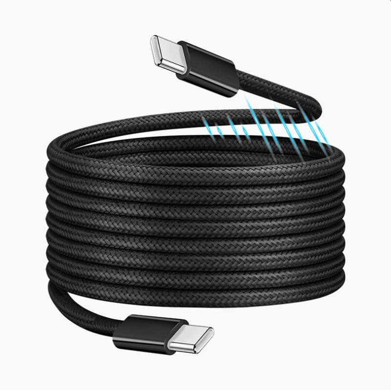 Logilink USB 2.0 Type-C kábel, C/M - C/M, mágneses, 100W, nejlon, fekete, 1,5 m