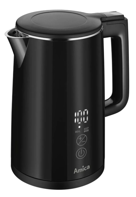 Amica KF 6012 digitális vízforraló, fekete