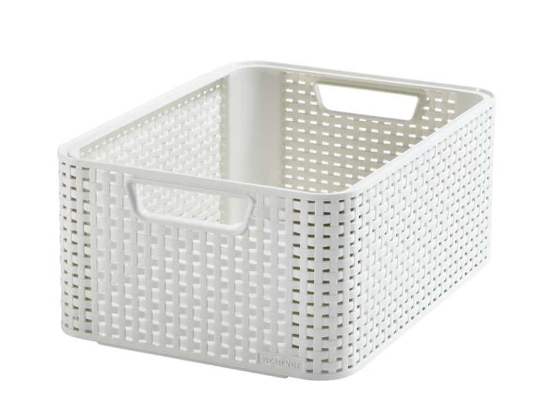 Curver Style M méretű rattan kosár 18L, krémszínű (205845)