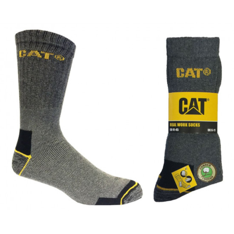CAT P03 szürke magasszárú munkazokni 35-40 méret 3db