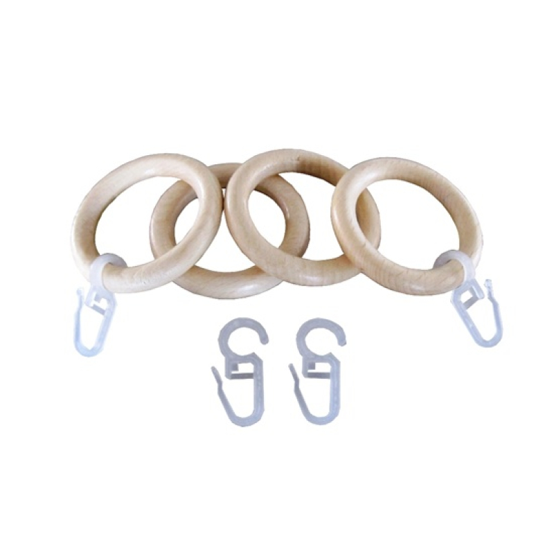 Függönykarika fa d=40 kampóval dió (10 db) (3704054)