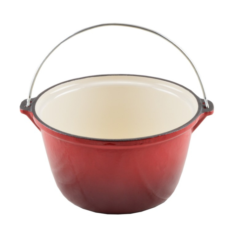 Zománcozott öntöttvas bogrács 4 literes piros (13252)