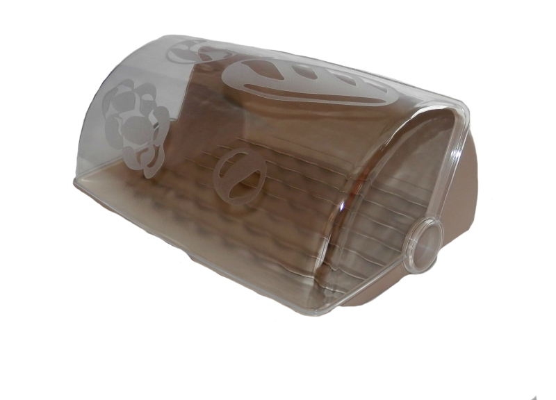 Kenyértartó mintás ajtóval vajszín műanyag (554)