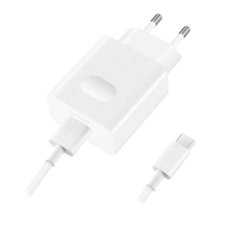 Huawei CP404B hálózati töltő USB aljzat (22.5W, PD gyorstöltő + Type-C kábel) FEHÉR