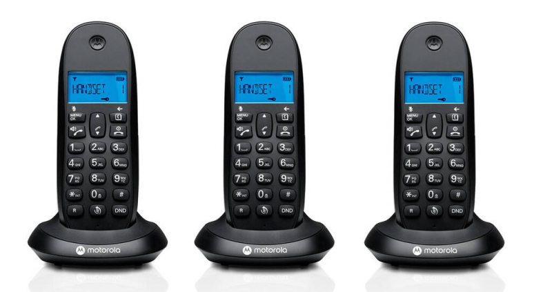Motorola C1003CB+ DECT telefon fekete, 3db/csomag (MOT-2011-999)