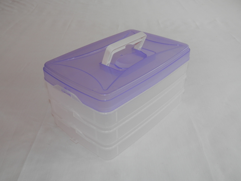 Csatos, füles műanyag szendvicstartó doboz 3x0,75 l (693)