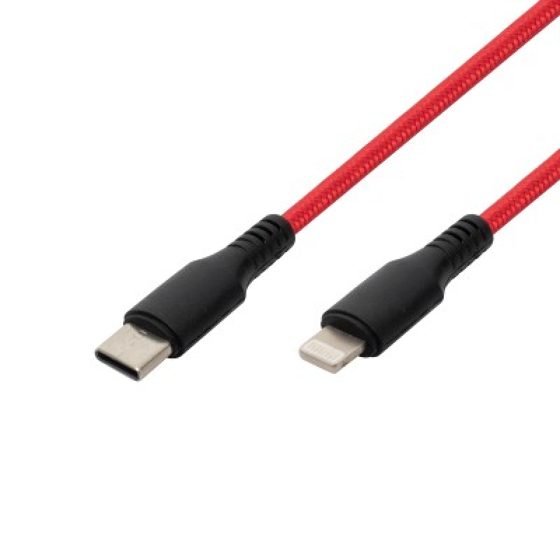 Home (USBCL1) töltőkábel USB-C /Lightning, piros, 1m