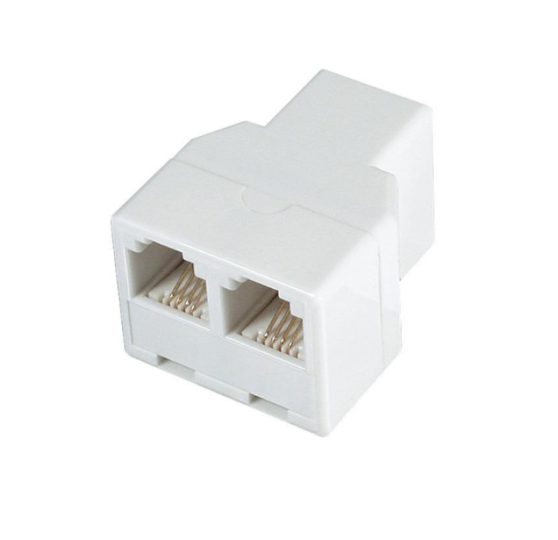 Elosztó telefonvezetékhez, 6P4C, 1 aljzat-2 aljzat (TS 17-2X)