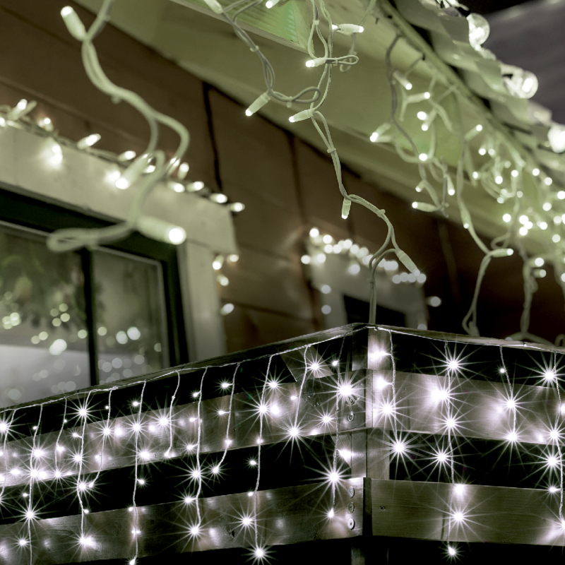 Home LED-es jégcsap fényfüggöny, hidegfehér (KKF 908/WH)