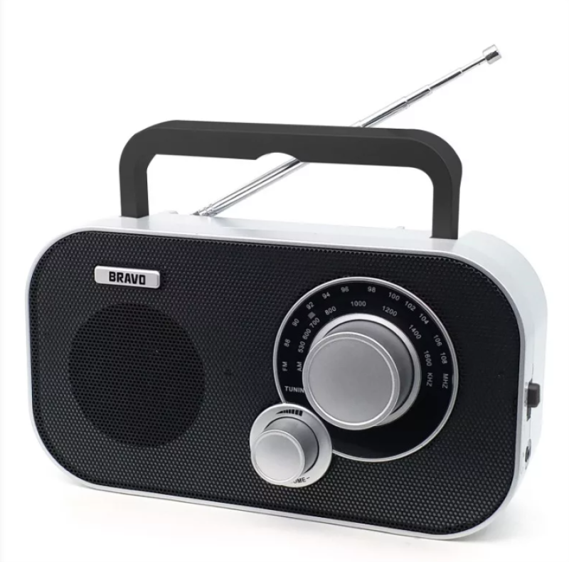 Bravo rádió, ezüst-fekete (B-5184BK)