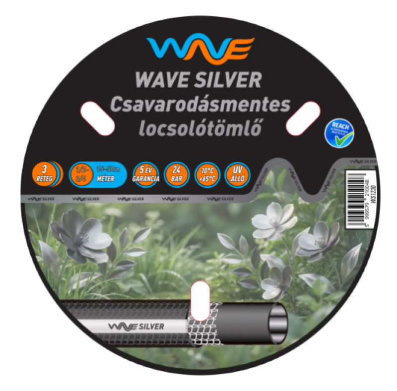 Wave Silver 3 rétegű csavarodásmentes locsolótömlő, 1/2