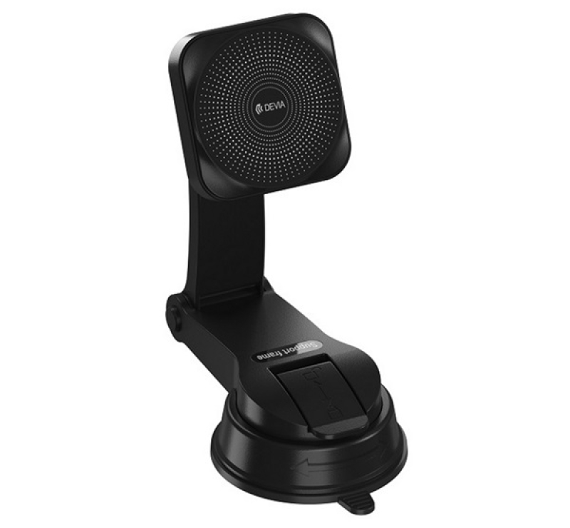Devia autós tartó (műszerfalra, szélvédőre, tapadókorongos, mágneses, 15W, wireless, gyorstöltő, áll