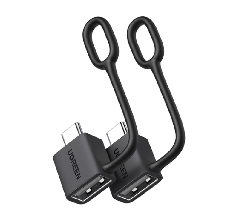 Ugreen adapter 2db (Type-C - USB aljzat, OTG, adatátvitel és töltés) FEKETE
