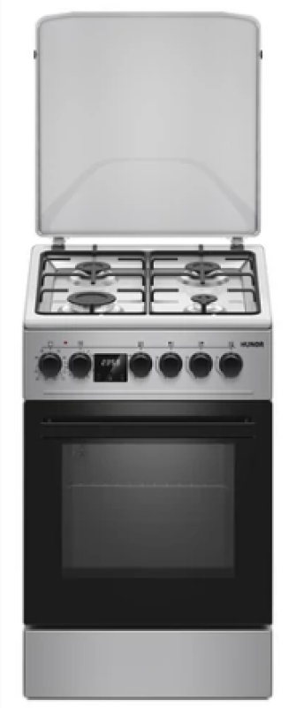 Hunor TE5640-I kombinált tűzhely fémtetővel inox, 50 cm x 60 cm