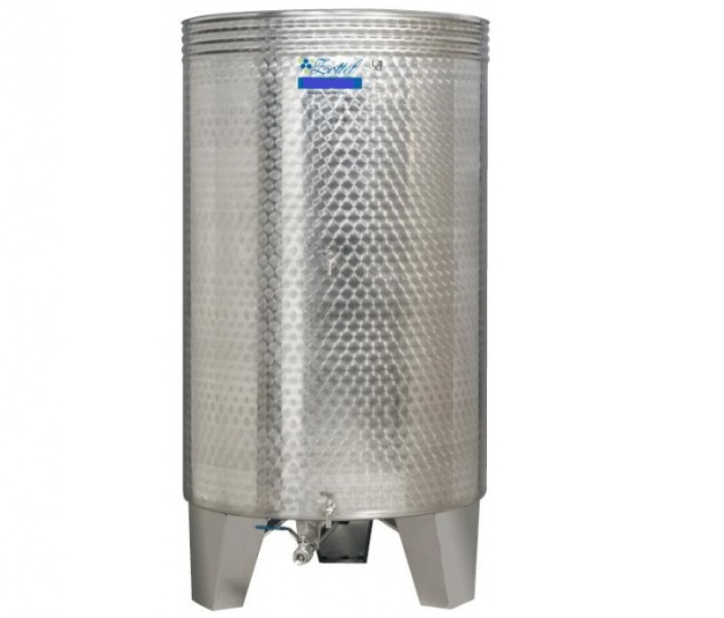 Inox 380 l-es bortartály, úszófedeles, paraffinos, 2 csappal (Zottel) (10485)